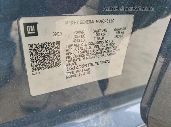 1G1ZD5ST0LF039472 2020 CHEVROLET MALIBU Серый Вид подкапотного пространства