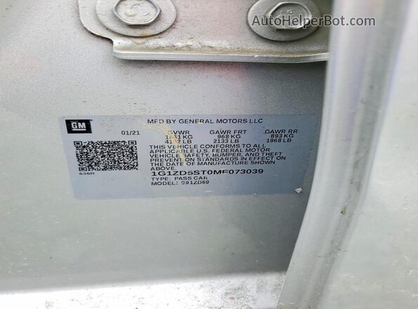 1G1ZD5ST0MF073039 2021 CHEVROLET MALIBU Silver Շարժիչի բաժամունքի տեսք