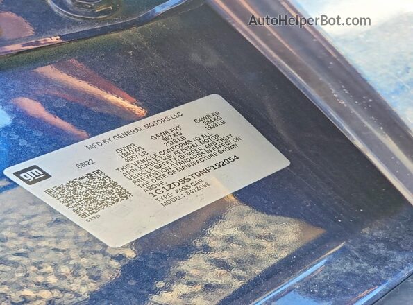 1G1ZD5ST0NF192954 2022 CHEVROLET MALIBU Blue Vista del compartimento del motor