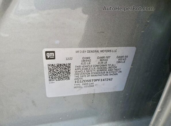 1G1ZD5ST0PF147242 2023 CHEVROLET MALIBU Silver Widok komory silnika
