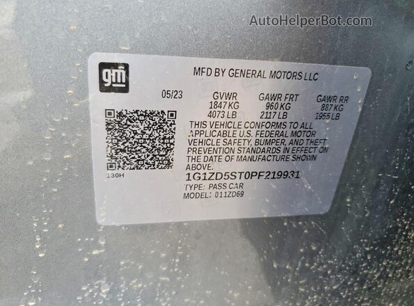1G1ZD5ST0PF219931 2023 CHEVROLET MALIBU Gray Vista del compartimento del motor