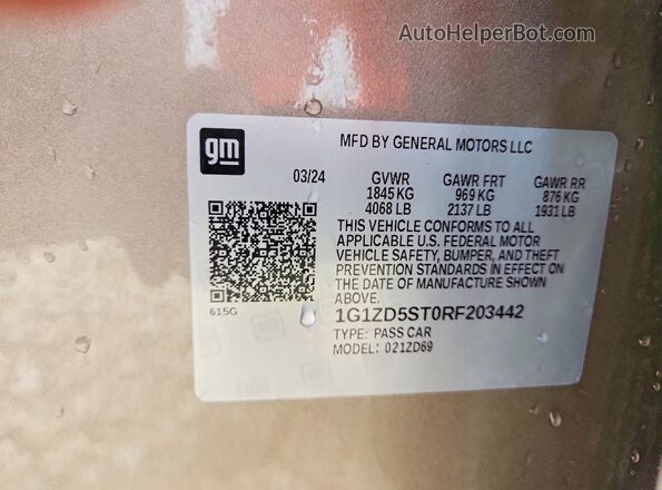 1G1ZD5ST0RF203442 2024 CHEVROLET MALIBU Tan Շարժիչի բաժամունքի տեսք