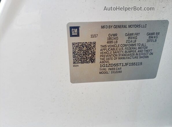 1G1ZD5ST1JF155115 2018 CHEVROLET MALIBU White Շարժիչի բաժամունքի տեսք