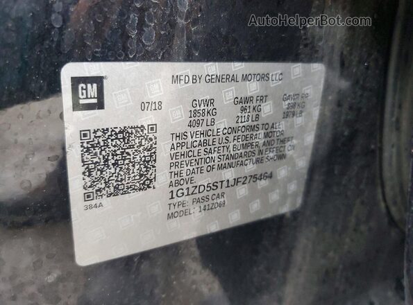 1G1ZD5ST1JF275464 2018 CHEVROLET MALIBU Black Widok komory silnika