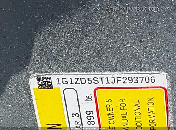 1G1ZD5ST1JF293706 2018 CHEVROLET MALIBU Gray Engine compartment view