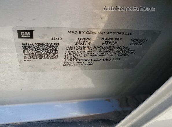 1G1ZD5ST1LF063070 2020 CHEVROLET MALIBU Silver Widok komory silnika