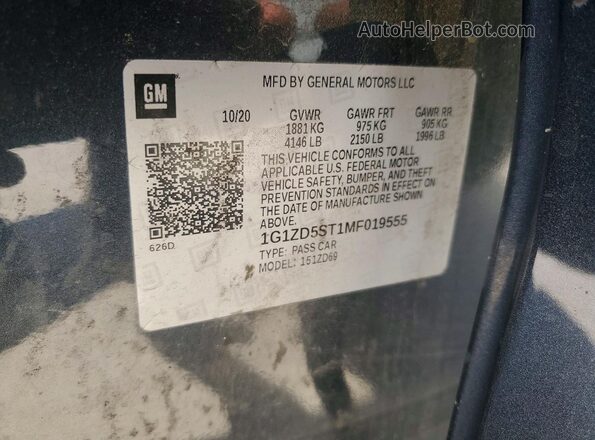 1G1ZD5ST1MF019555 2021 CHEVROLET MALIBU Blue Շարժիչի բաժամունքի տեսք