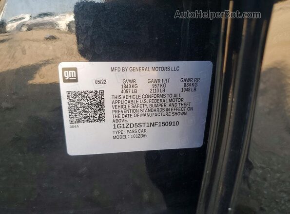1G1ZD5ST1NF150910 2022 CHEVROLET MALIBU Черный Вид подкапотного пространства