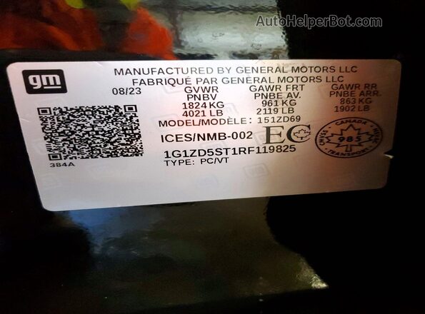 1G1ZD5ST1RF119825 2024 CHEVROLET MALIBU Black Vista del compartimento del motor