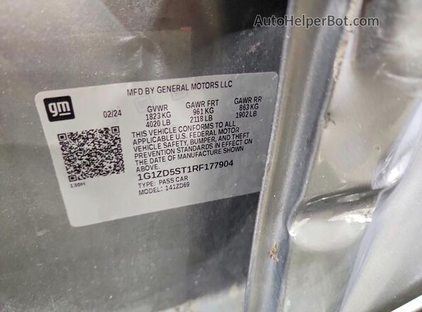 1G1ZD5ST1RF177904 2024 CHEVROLET MALIBU Gray VIN sticker view