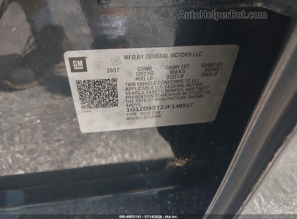 1G1ZD5ST2JF148917 2018 CHEVROLET MALIBU Gray ძრავის განყოფილების ხედი