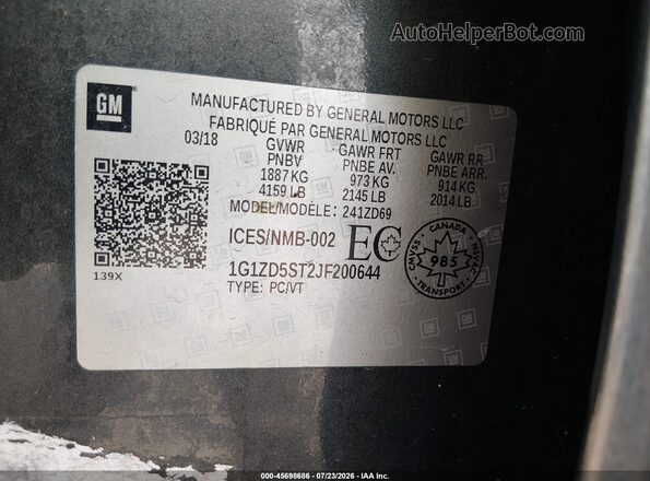 1G1ZD5ST2JF200644 2018 CHEVROLET MALIBU Gray Widok komory silnika