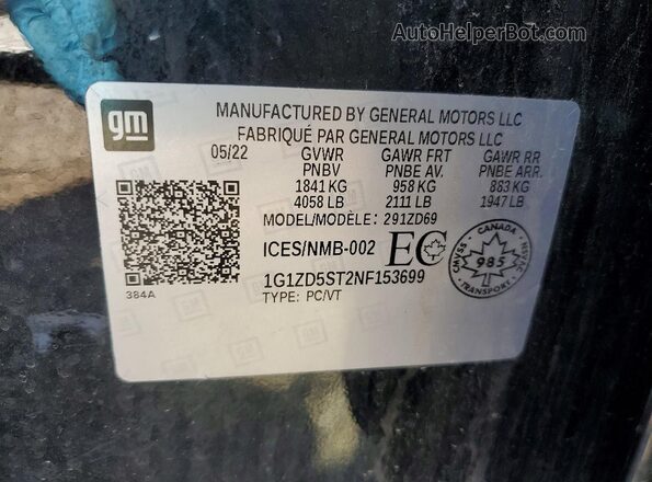 1G1ZD5ST2NF153699 2022 CHEVROLET MALIBU Black Widok komory silnika