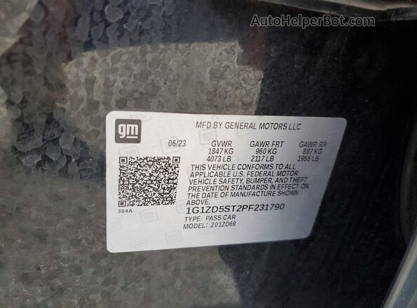 1G1ZD5ST2PF231790 2023 CHEVROLET MALIBU Black Vista de la etiqueta del VIN