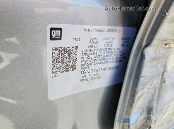 1G1ZD5ST2RF163378 2024 CHEVROLET MALIBU Silver Vista del compartimento del motor