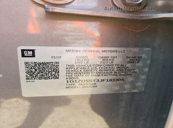 1G1ZD5ST3JF183305 2018 CHEVROLET MALIBU Серый Вид подкапотного пространства
