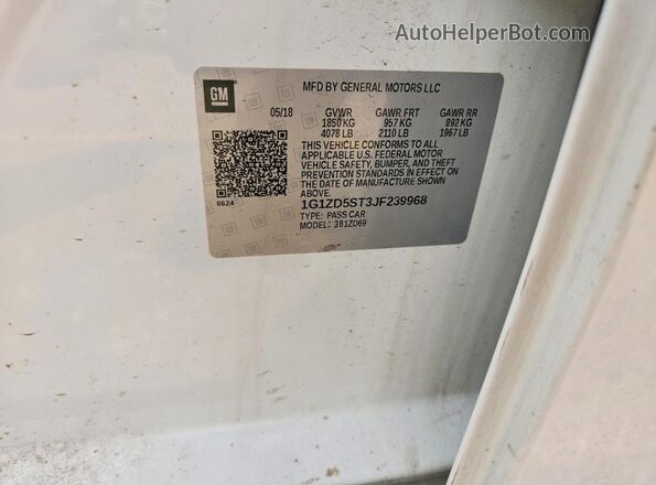 1G1ZD5ST3JF239968 2018 CHEVROLET MALIBU White Շարժիչի բաժամունքի տեսք