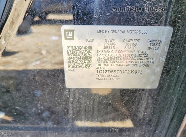 1G1ZD5ST3JF239971 2018 CHEVROLET MALIBU Черный Вид подкапотного пространства