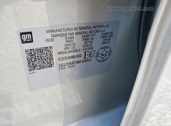 1G1ZD5ST3NF150942 2022 CHEVROLET MALIBU Silver Շարժիչի բաժամունքի տեսք