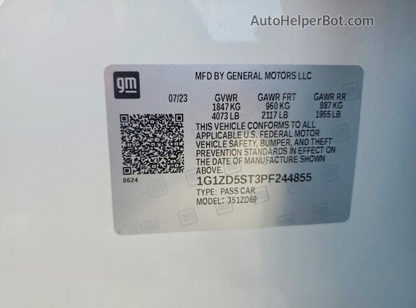 1G1ZD5ST3PF244855 2023 CHEVROLET MALIBU White Engine compartment view