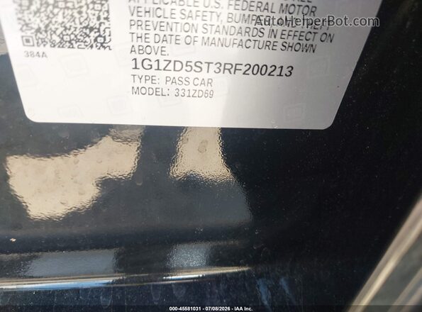 1G1ZD5ST3RF200213 2024 CHEVROLET MALIBU Black Engine compartment view