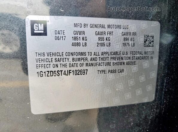 1G1ZD5ST4JF102697 2018 CHEVROLET MALIBU Gray Vista del compartimento del motor