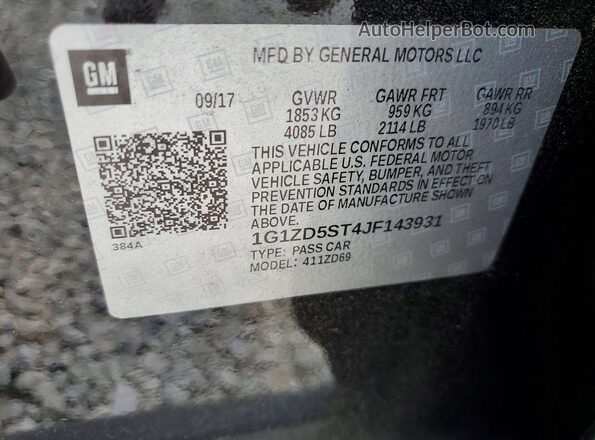 1G1ZD5ST4JF143931 2018 CHEVROLET MALIBU Black Շարժիչի բաժամունքի տեսք