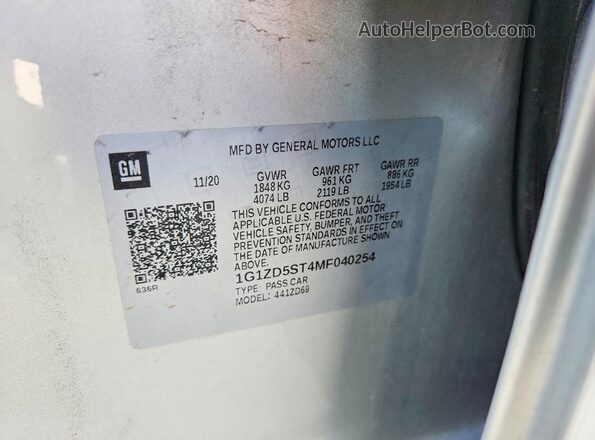 1G1ZD5ST4MF040254 2021 CHEVROLET MALIBU Серебряный Вид подкапотного пространства