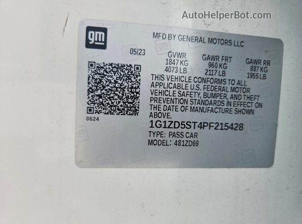 1G1ZD5ST4PF215428 2023 CHEVROLET MALIBU White Շարժիչի բաժամունքի տեսք