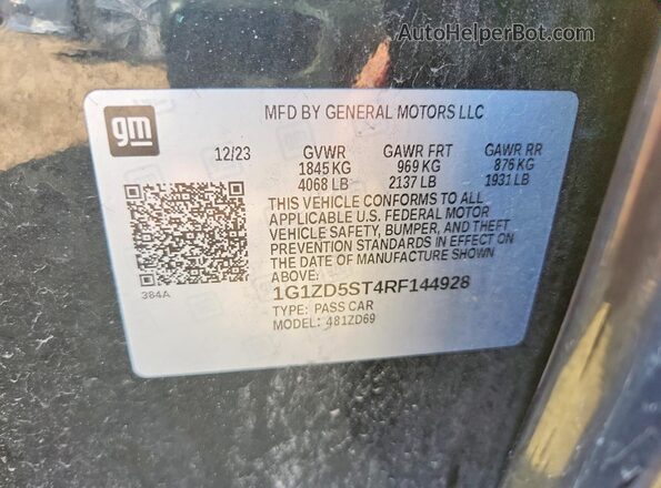 1G1ZD5ST4RF144928 2024 CHEVROLET MALIBU Black Вид підкапотного простору