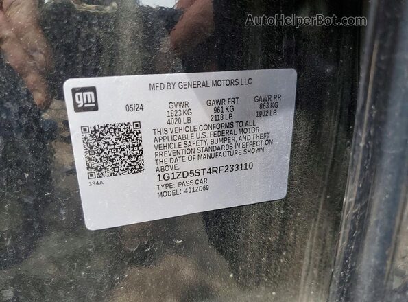 1G1ZD5ST4RF233110 2024 CHEVROLET MALIBU Black Вид підкапотного простору