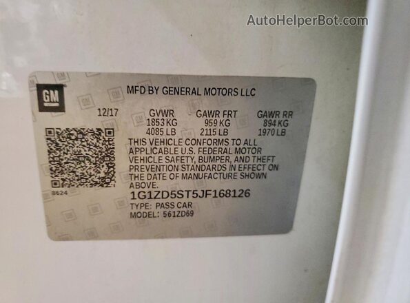 1G1ZD5ST5JF168126 2018 CHEVROLET MALIBU White Вид підкапотного простору