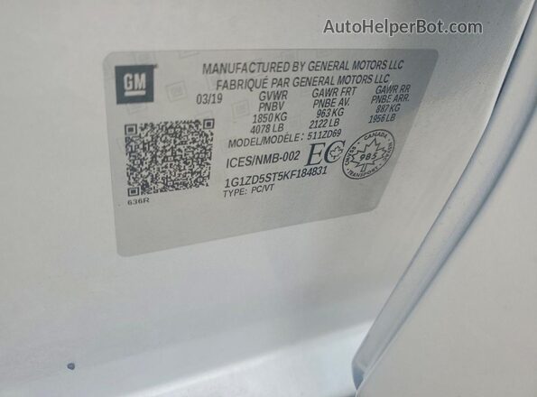 1G1ZD5ST5KF184831 2019 CHEVROLET MALIBU Silver ძრავის განყოფილების ხედი