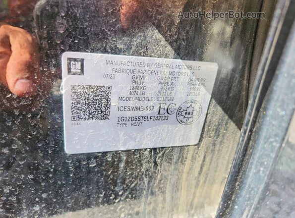 1G1ZD5ST5LF143133 2020 CHEVROLET MALIBU Black Вид підкапотного простору
