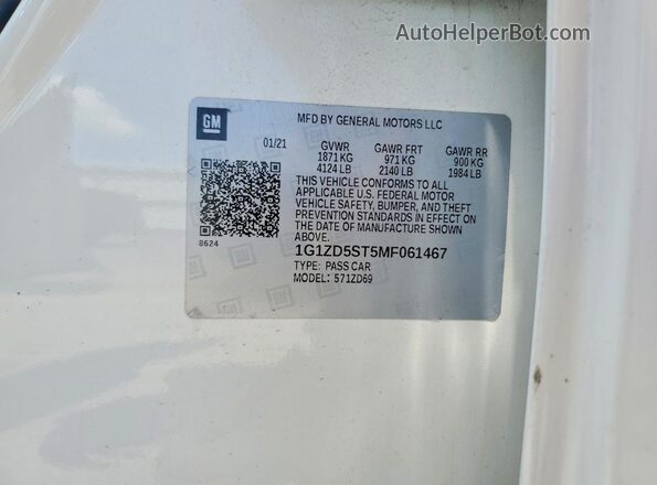 1G1ZD5ST5MF061467 2021 CHEVROLET MALIBU White Շարժիչի բաժամունքի տեսք