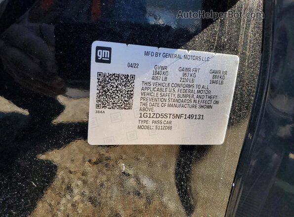 1G1ZD5ST5NF149131 2022 CHEVROLET MALIBU Black Vista del compartimento del motor