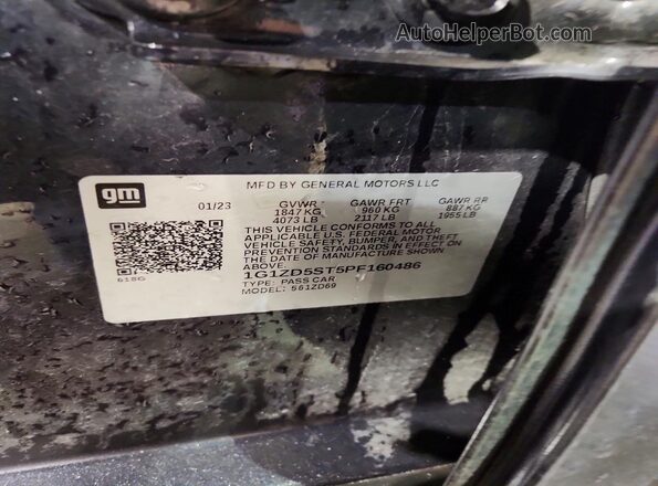 1G1ZD5ST5PF160486 2023 CHEVROLET MALIBU Синий Вид наклейки с VIN-кодом