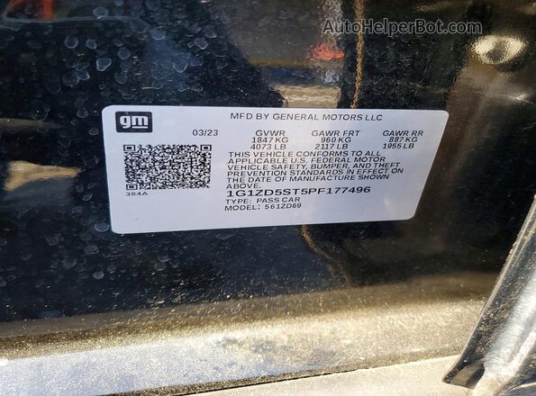 1G1ZD5ST5PF177496 2023 CHEVROLET MALIBU Black Widok komory silnika