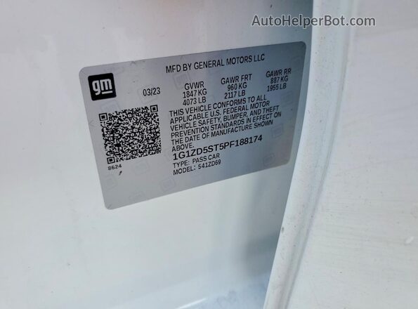 1G1ZD5ST5PF188174 2023 CHEVROLET MALIBU Белый Вид подкапотного пространства