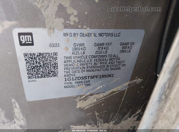 1G1ZD5ST5PF195061 2023 CHEVROLET MALIBU Champagne Widok komory silnika