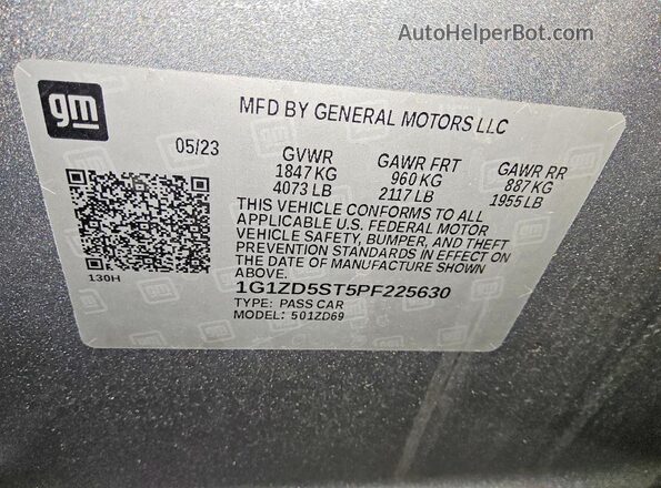 1G1ZD5ST5PF225630 2023 CHEVROLET MALIBU Gray Շարժիչի բաժամունքի տեսք