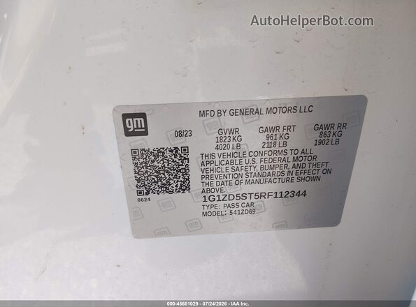 1G1ZD5ST5RF112344 2024 CHEVROLET MALIBU White Vista del compartimento del motor
