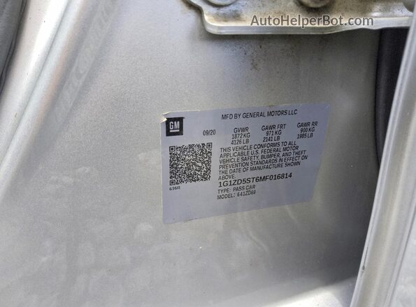 1G1ZD5ST6MF016814 2021 CHEVROLET MALIBU Silver Շարժիչի բաժամունքի տեսք