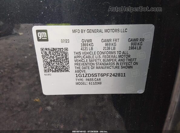 1G1ZD5ST6PF242811 2023 CHEVROLET MALIBU Dark Blue Vista del compartimento del motor
