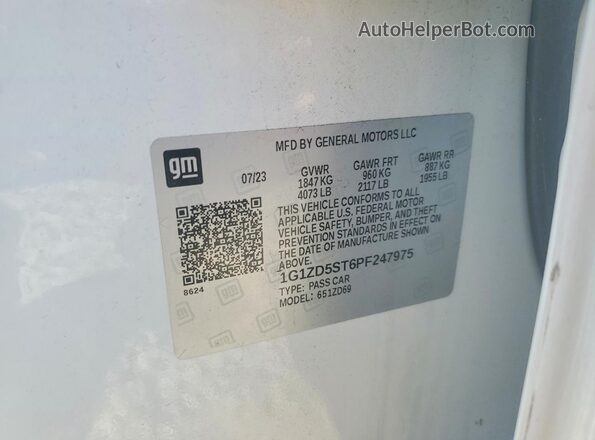 1G1ZD5ST6PF247975 2023 CHEVROLET MALIBU White Widok komory silnika