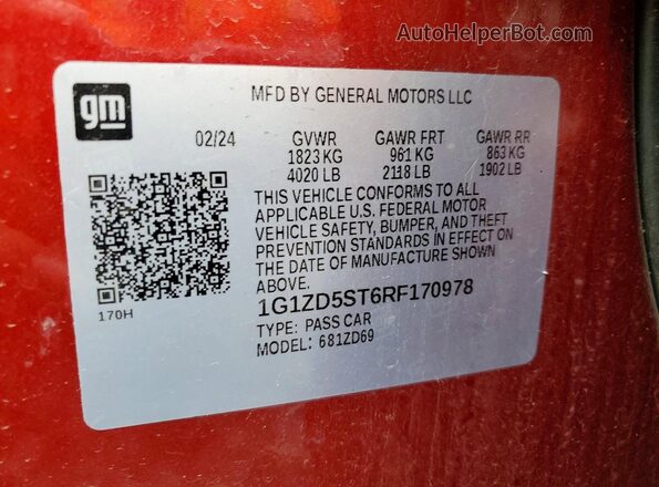 1G1ZD5ST6RF170978 2024 CHEVROLET MALIBU Red Engine compartment view