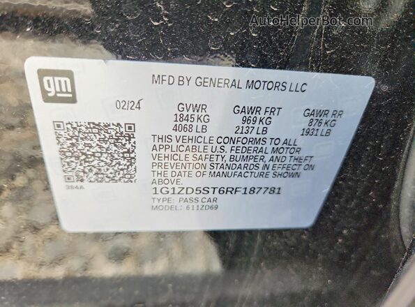 1G1ZD5ST6RF187781 2024 CHEVROLET MALIBU Black Widok komory silnika