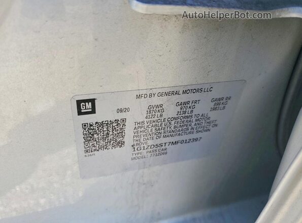 1G1ZD5ST7MF012397 2021 CHEVROLET MALIBU Silver Engine compartment view