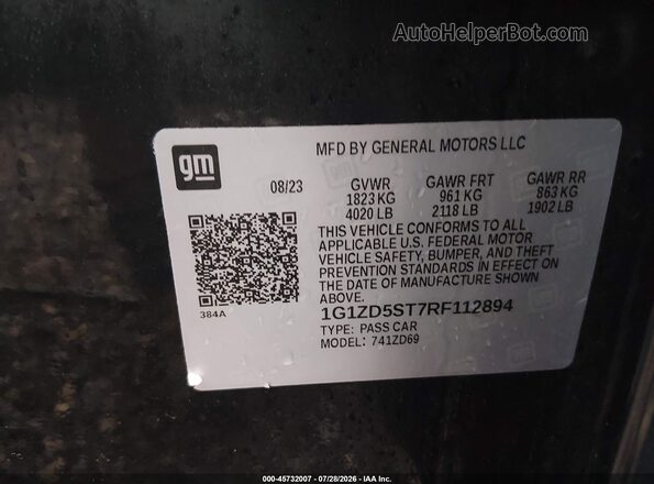 1G1ZD5ST7RF112894 2024 CHEVROLET MALIBU Черный Вид подкапотного пространства