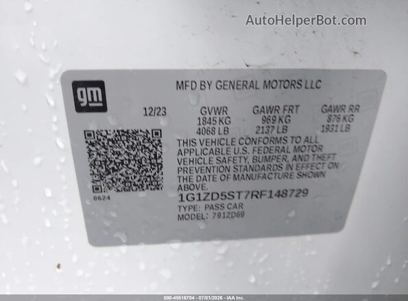 1G1ZD5ST7RF148729 2024 CHEVROLET MALIBU Белый Вид подкапотного пространства